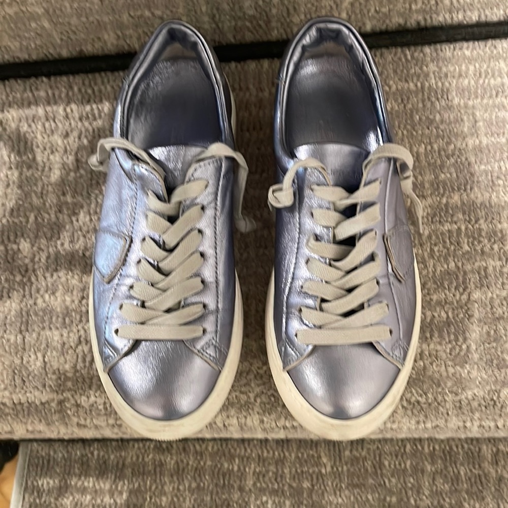 Phillips Model powder metallic leather sneakers size 38 made in Italy